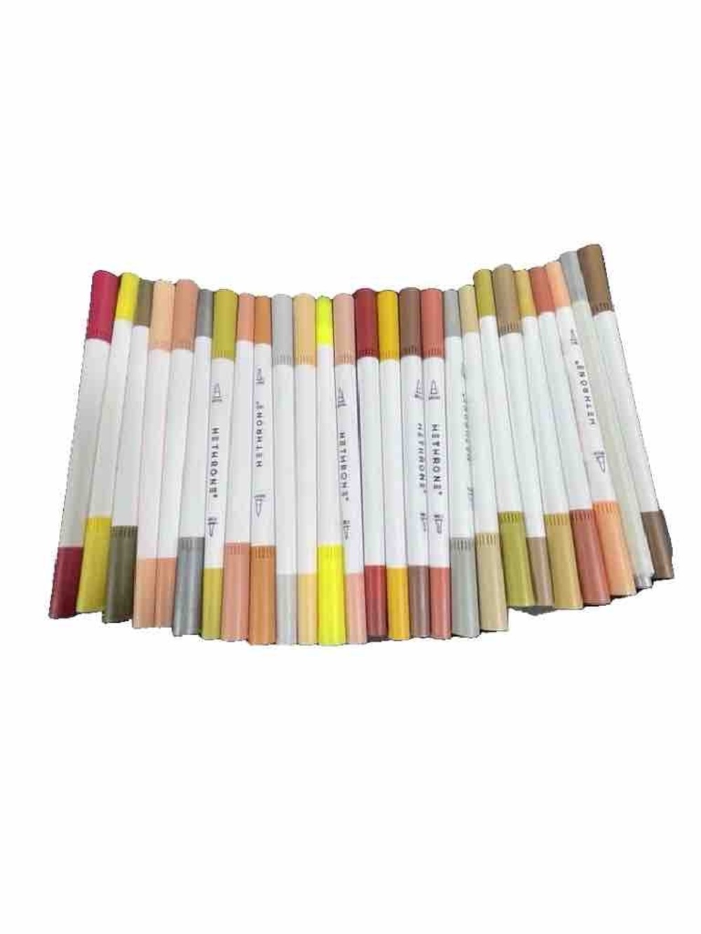 Hethrone Set of 22 Dual-Tip Neutral Tone Markers - Assorted Beige, Brown, Peach